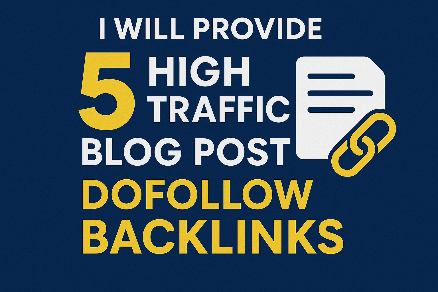 I will provide 5 high traffic blog post dofollow backlinks
