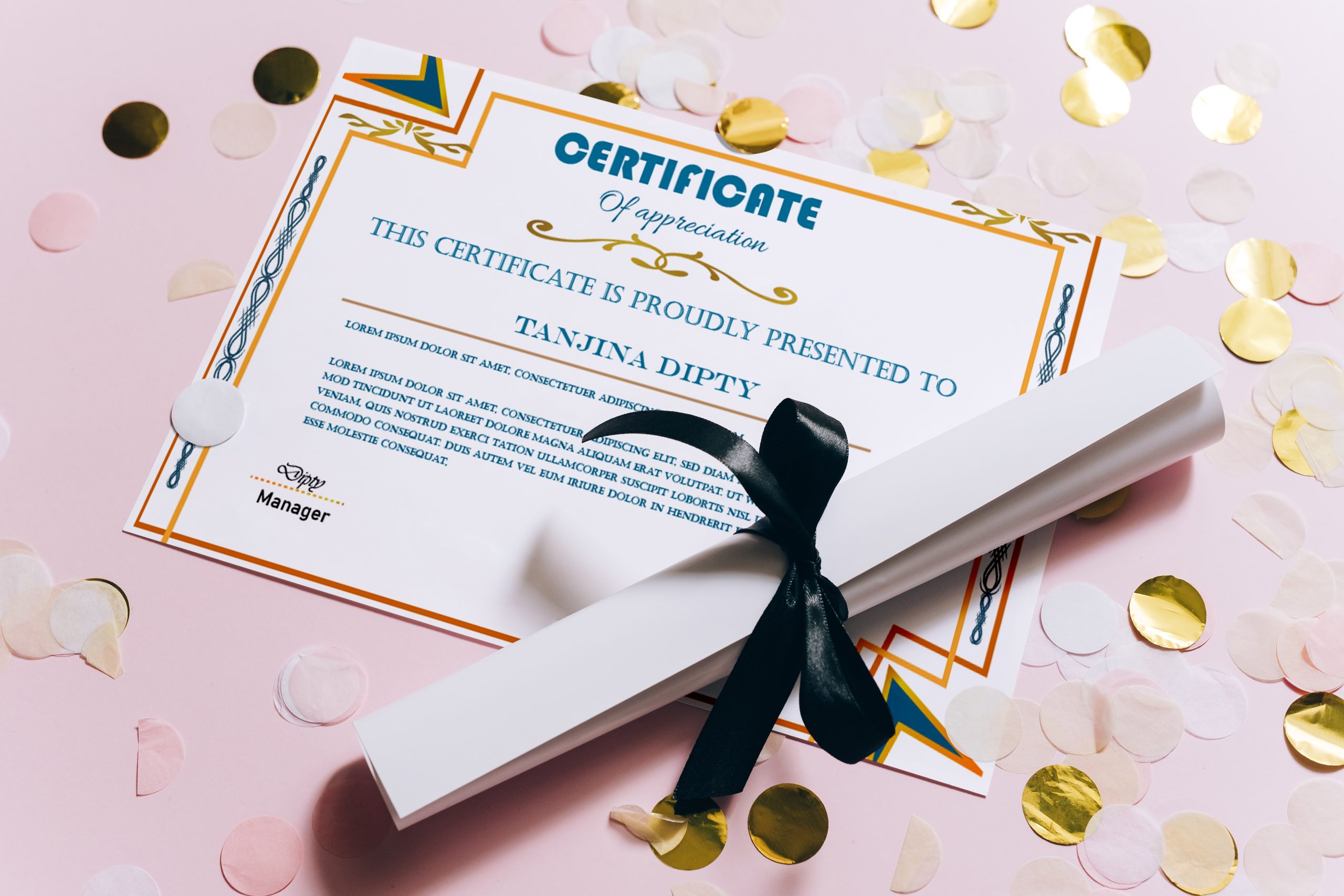 I will design a Professional custom Certificate, or an Award Certificate