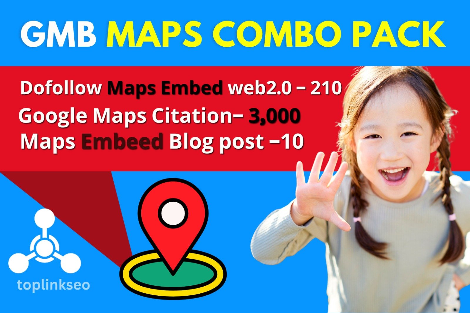 Local SEO Combo: Google Maps Citation, Dofollow Maps Embed Blog Post & Web 2.0 Links