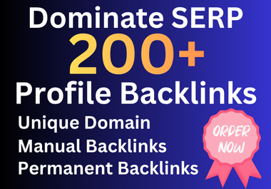 I Will Manually Create High Quality 200+ Profile Backlinks for SEO Domination