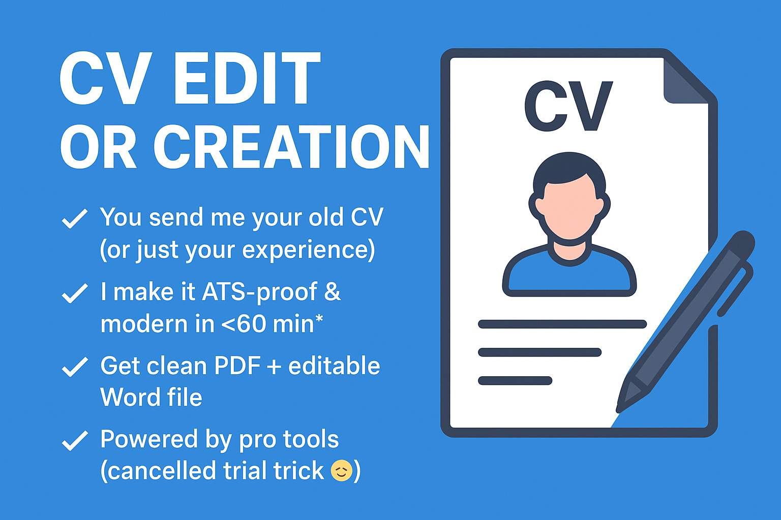 Let me upgrade or create your CV