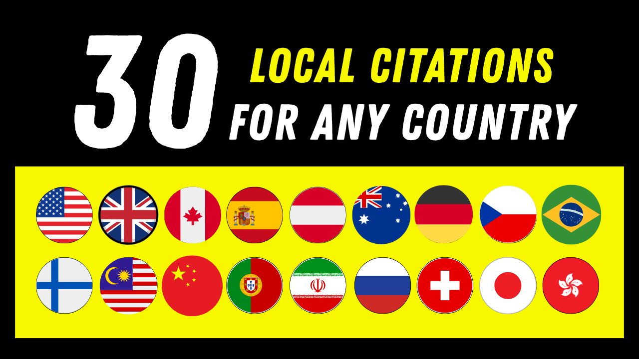 I will create 30 NAP consistent local citations for any country