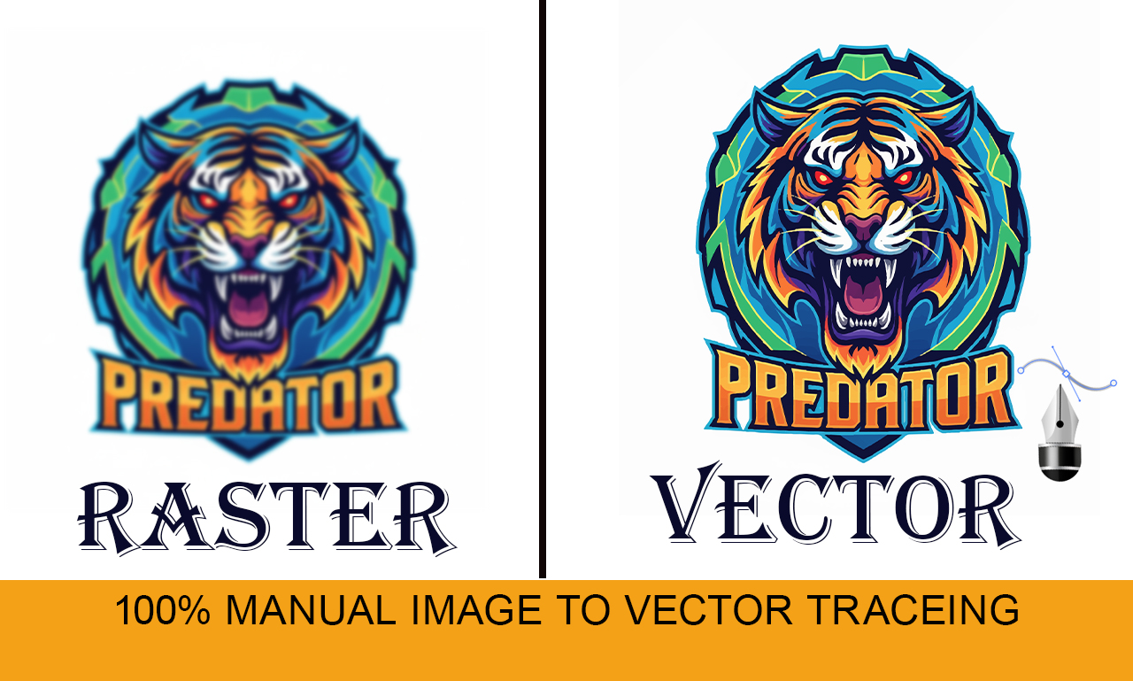 I will manually convert your image to clean vector artwork
