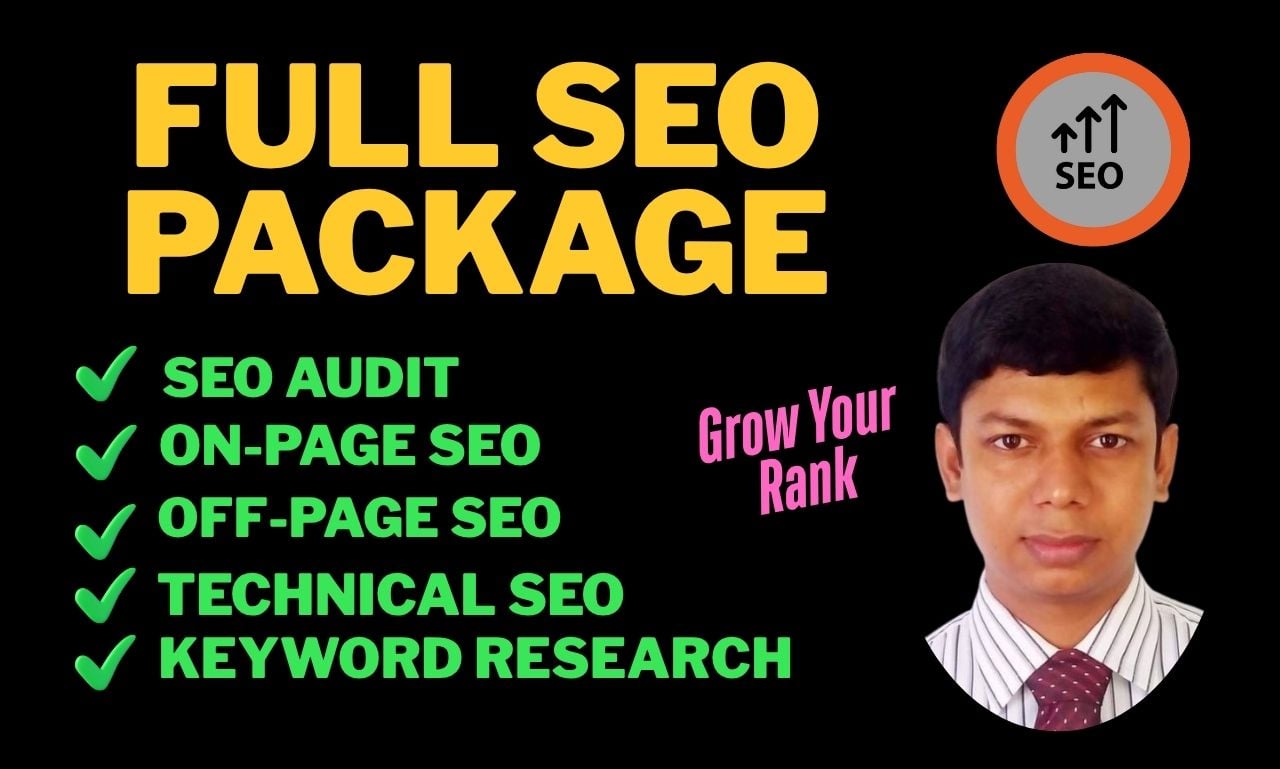 Full Monthly SEO Package Including On page, Off page, Technical, Audit & Keyword Research
