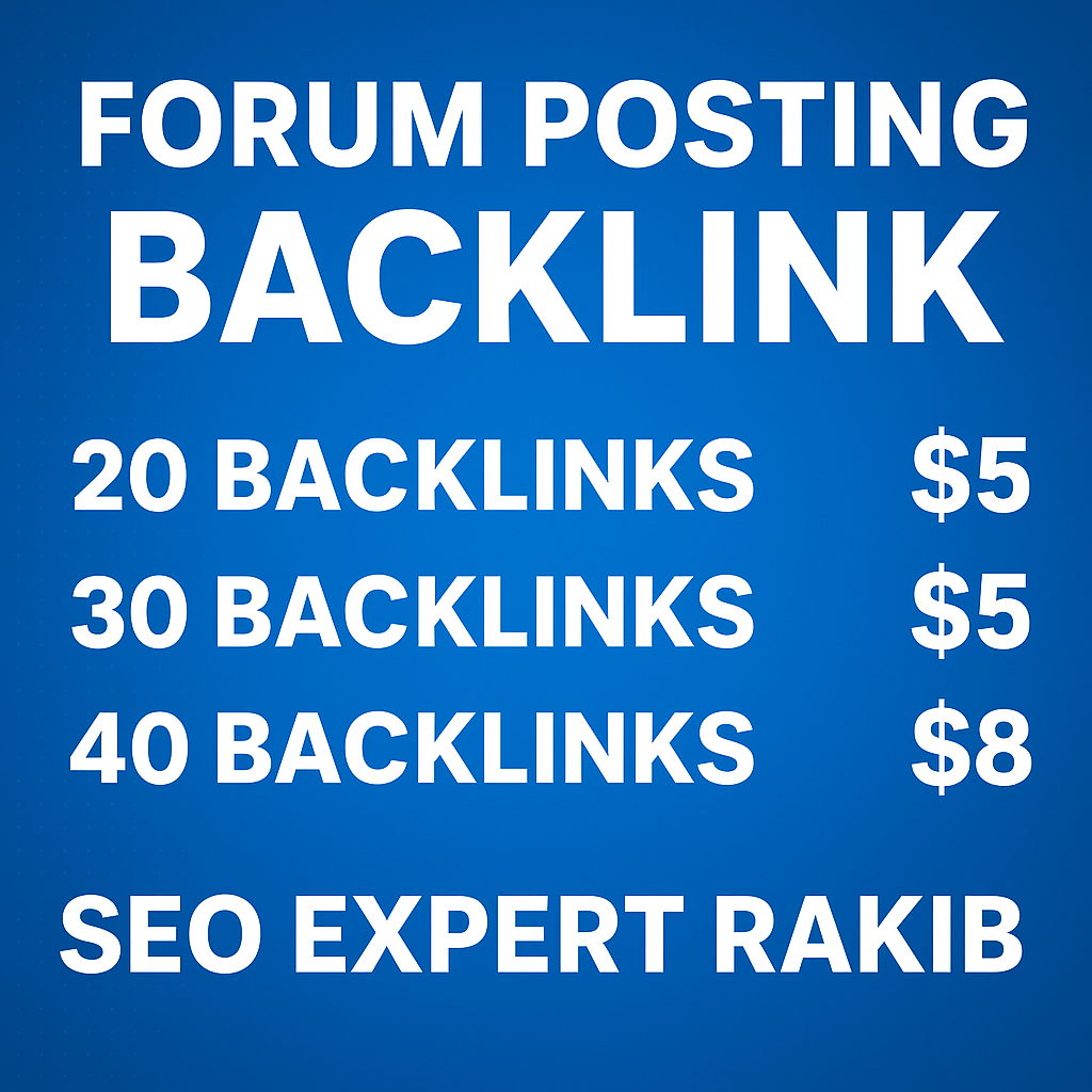 I will create high quality forum posting backlinks for SEO ranking