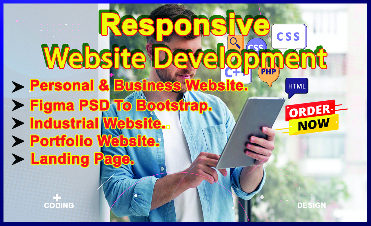 Responsive Website Development, Figma/PSD to Bootstrap, Personal & Business Website