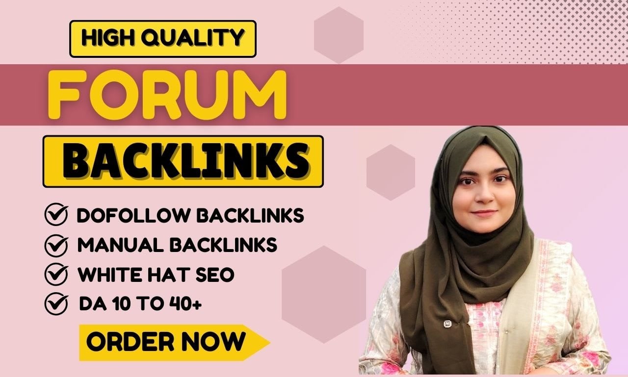 I will create 60 forum posting backlinks from high da 30 to 70 plus seo service