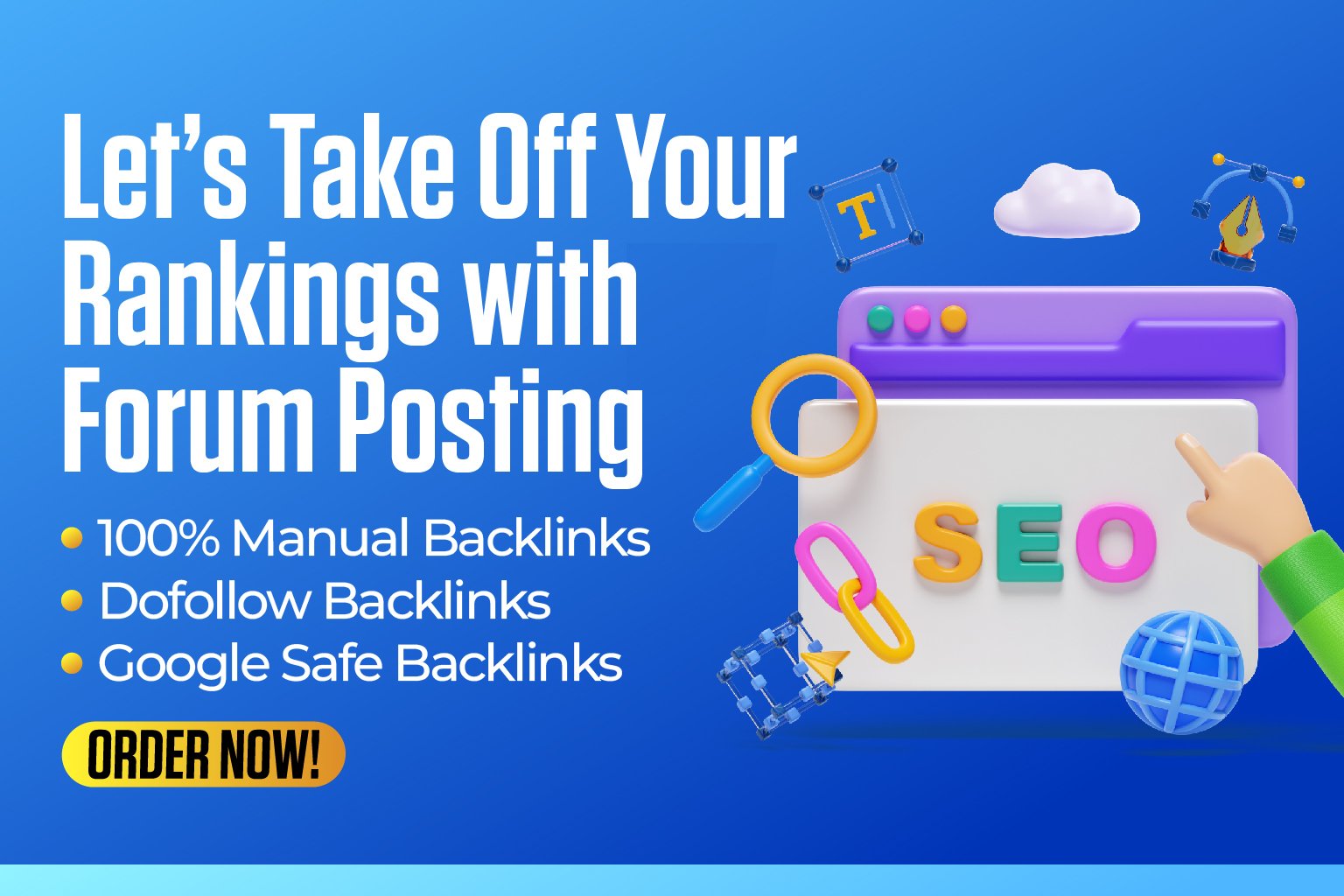 Let's Take Off Your Rankings with Our 500+ Forum Postings