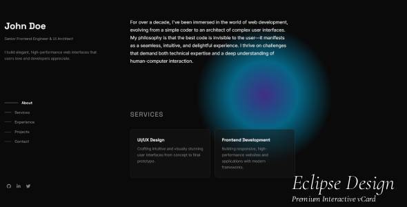 ECLIPSE - Interactive vCard & Portfolio