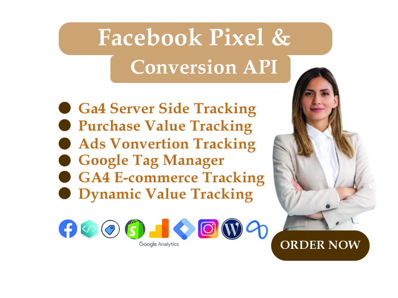 I Will setup Facebook Pixel conversion API with server side tracking, GA4 