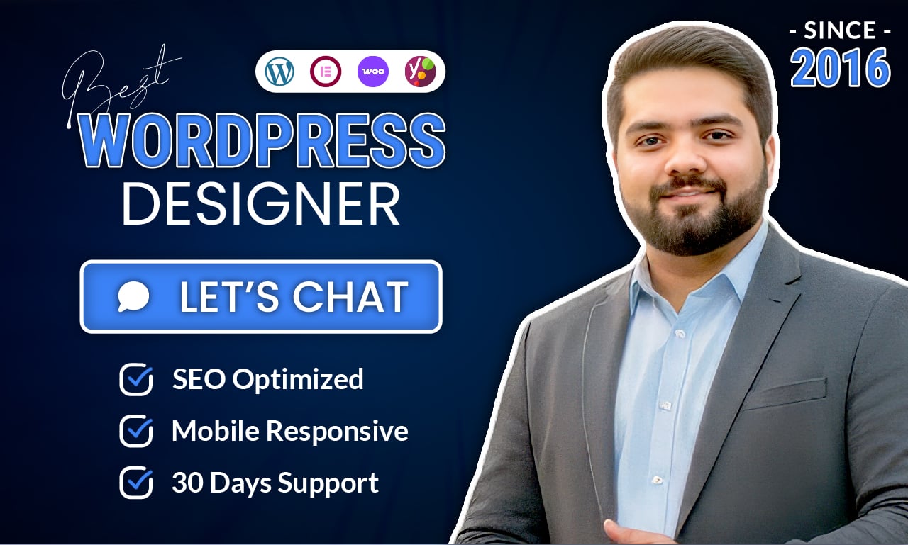 Get Custom WordPress Website Design with Elementor, Seo Optimization