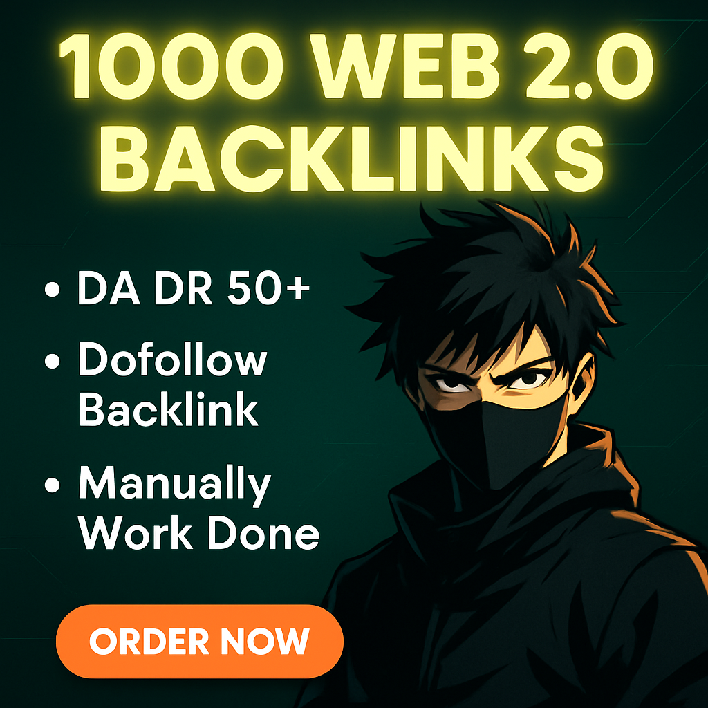 High Authority 1000 Web 2.0 Backlinks (DR50+)